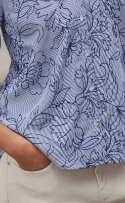 Clearance Love & Divine Bluse - Love456-9 - Stripe/Flower Bluser