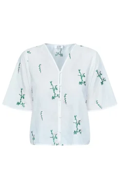 Outlet Love & Divine Bluse - Love1375-1 - Cream/Flower Bluser