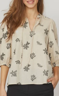 Love & Divine Bluse - Love1109 - Cream/Black Bluser