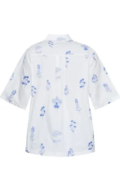 Outlet Love & Divine Bluse - Love1351 - White/Blue Bluser