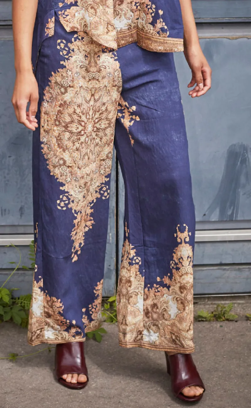 Love & Divine Bukser - Love1176-5 - Navy/Paisley Bukser & Jeans