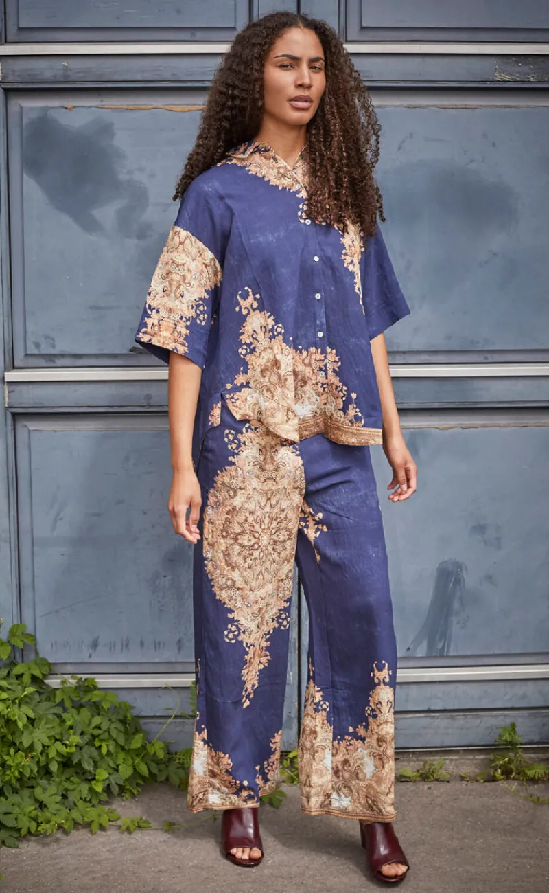 Love & Divine Bukser - Love1176-5 - Navy/Paisley Bukser & Jeans