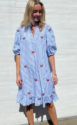 Hot Love & Divine Kjole - Love1385 - Blue/Cherry Kjoler