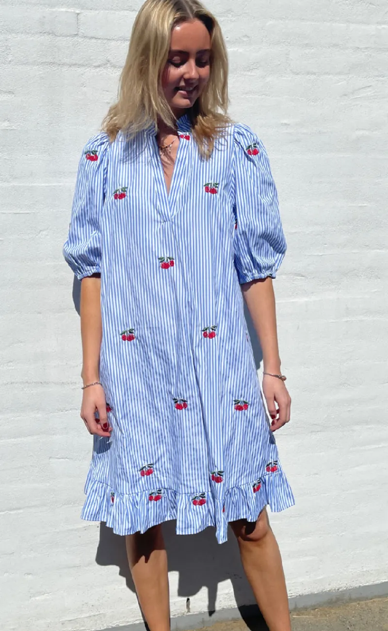 Hot Love & Divine Kjole - Love1385 - Blue/Cherry Kjoler