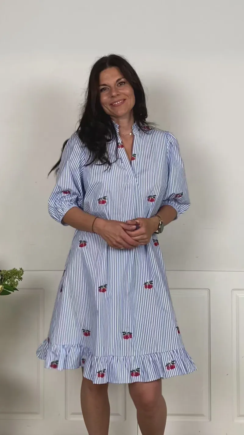 Hot Love & Divine Kjole - Love1385 - Blue/Cherry Kjoler