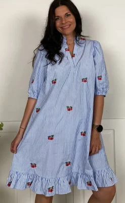 Hot Love & Divine Kjole - Love1385 - Blue/Cherry Kjoler