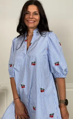 Hot Love & Divine Kjole - Love1385 - Blue/Cherry Kjoler