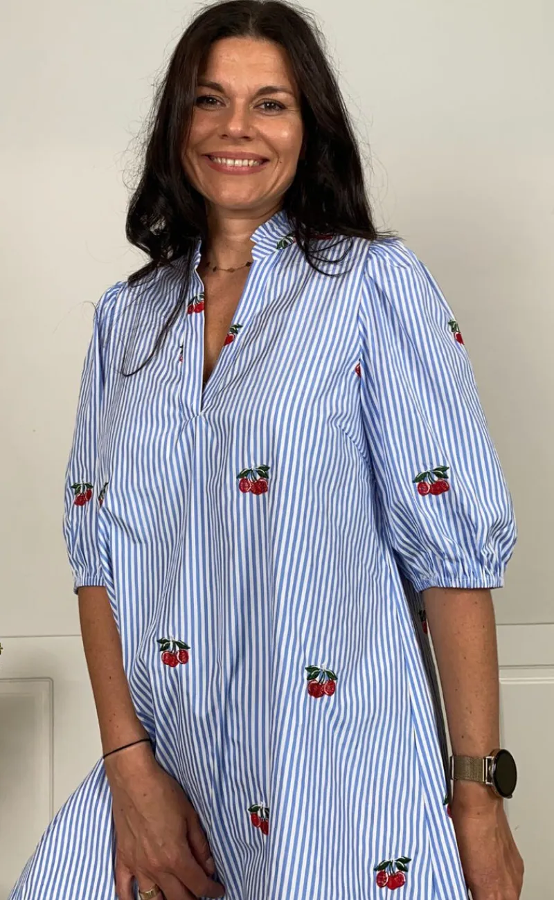 Hot Love & Divine Kjole - Love1385 - Blue/Cherry Kjoler