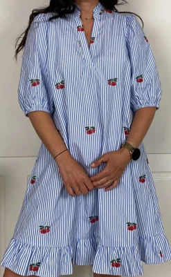 Hot Love & Divine Kjole - Love1385 - Blue/Cherry Kjoler