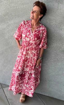 Outlet Love & Divine Kjole - Love1340-1 - Red Ethnic Kjoler