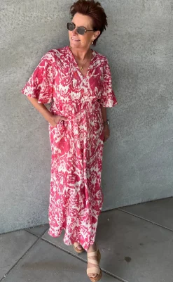 Outlet Love & Divine Kjole - Love1340-1 - Red Ethnic Kjoler