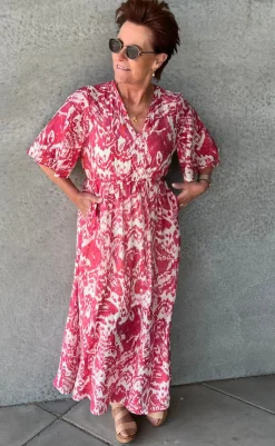 Outlet Love & Divine Kjole - Love1340-1 - Red Ethnic Kjoler