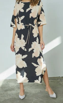 Clearance Love & Divine Kjole - Love1354 - Black/Flower Kjoler