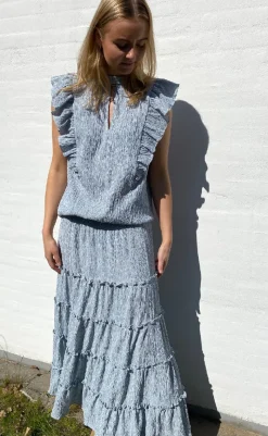 Discount Love & Divine Nederdel - Love1326 - Blue/White Stripe Nederdele