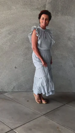 Discount Love & Divine Nederdel - Love1326 - Blue/White Stripe Nederdele