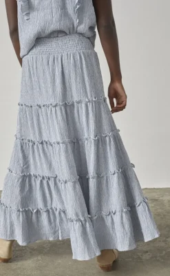 Discount Love & Divine Nederdel - Love1326 - Blue/White Stripe Nederdele