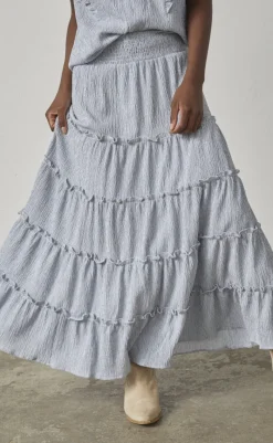 Discount Love & Divine Nederdel - Love1326 - Blue/White Stripe Nederdele