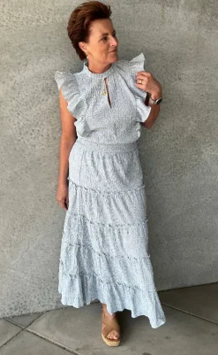 Discount Love & Divine Nederdel - Love1326 - Blue/White Stripe Nederdele