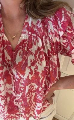 Sale Love & Divine Skjorte - Love1336-1 - Red Ethnic Skjorter