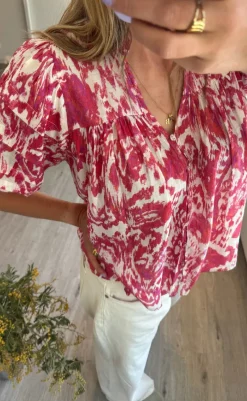 Sale Love & Divine Skjorte - Love1336-1 - Red Ethnic Skjorter