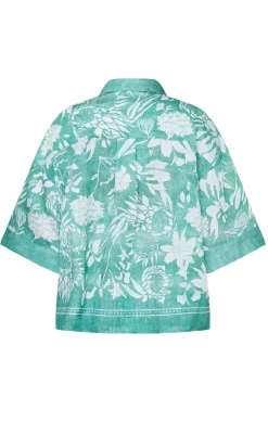 Discount Love & Divine Skjorte - Love1338 - Green Flower Skjorter