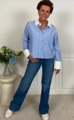 New Love & Divine Skjorte - Love1280  -  Blue Stripe Skjorter