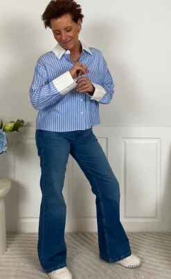 New Love & Divine Skjorte - Love1280  -  Blue Stripe Skjorter