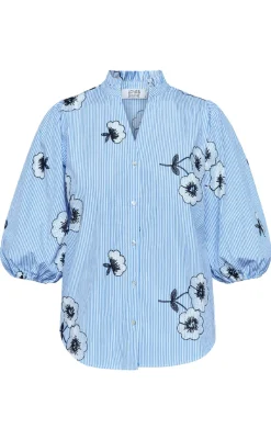 Sale Love & Divine Skjorte - Love456-8 - Stripe/Flower Skjorter