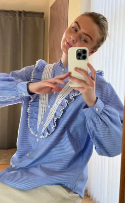 Outlet Love & Divine Skjorte - Love1295 - Blue/White Skjorter