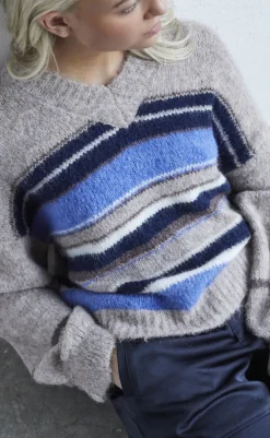 Sale Love & Divine Strik - Love1286 - Blue/Brown Striktrøjer & Sweat