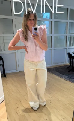 Clearance Love & Divine Top - Love1382 - Baby Pink/Stripe T-shirts & Toppe