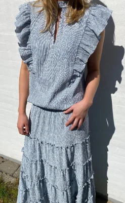 Discount Love & Divine Top - Love1327 - Blue/White Stripe T-shirts & Toppe