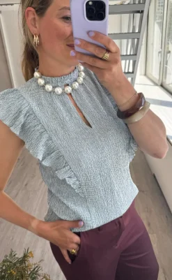 Discount Love & Divine Top - Love1327 - Blue/White Stripe T-shirts & Toppe