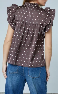Hot Love & Divine Top - Love1387 - Brown/Dot T-shirts & Toppe