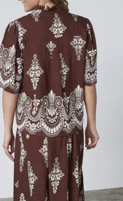 New Love & Divine Top - Love1296-2 - Brown/Paisley T-shirts & Toppe