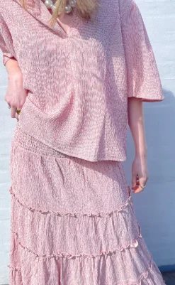 New Love & Divine Top - Love1296-1 - Red/White Stripe T-shirts & Toppe