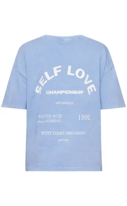 Outlet Love & Divine T-shirt - Love1303-2 - Blue Wash T-shirts & Toppe