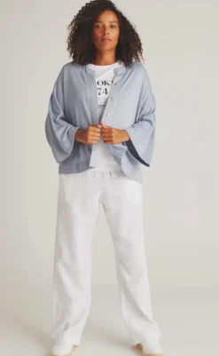 Outlet Cardigan - Juliana - Silver Blue Striktrøjer & Sweat|Cardigans