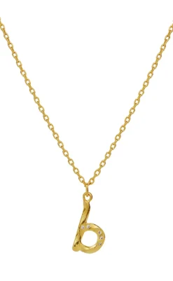 New Halskæde - B Alphabet - Gold Colour Smykker