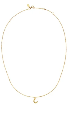 Clearance Halskæde - C Alphabet - Gold Colour Smykker