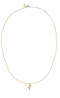 Outlet Halskæde - F Alphabet - Gold Colour Smykker