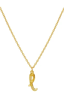 Hot Halskæde - L Alphabet - Gold Colour Smykker