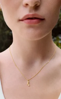 Hot Halskæde - L Alphabet - Gold Colour Smykker