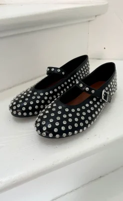 Ballerina - Rhinestone - Black Loafers & Ballerinaer
