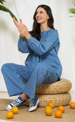 Online Bluse - Eulalie - Medium Blue Bluser