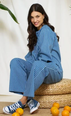 Online Bluse - Eulalie - Medium Blue Bluser