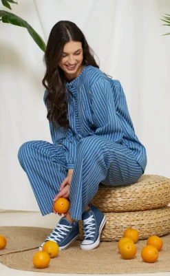 Online Bluse - Eulalie - Medium Blue Bluser