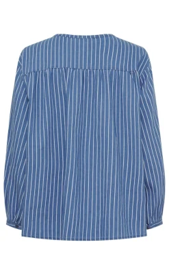 Online Bluse - Eulalie - Medium Blue Bluser