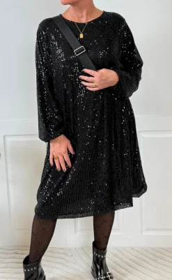 Kjole - Beline - Black Solid Kjoler