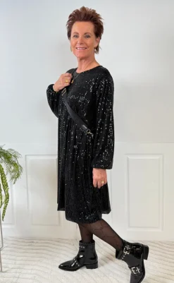 Kjole - Beline - Black Solid Kjoler